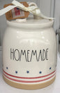 New release Rae Dunn ceramic patriotic canister HOMEMADE clay bottom