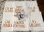 New Rae Dunn white 6-piece fall saying cloth napkin set