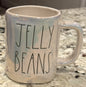 Rae Dunn white iridescent ceramic coffee mug JELLY BEANS