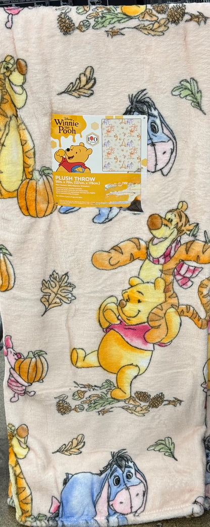 New Winnie The Pooh & Tigger fall pumpkin 50x70 pink throw blanket bedding