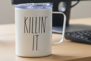 New Rae Dunn white stainless tumbler KILLIN IN’ 12oz