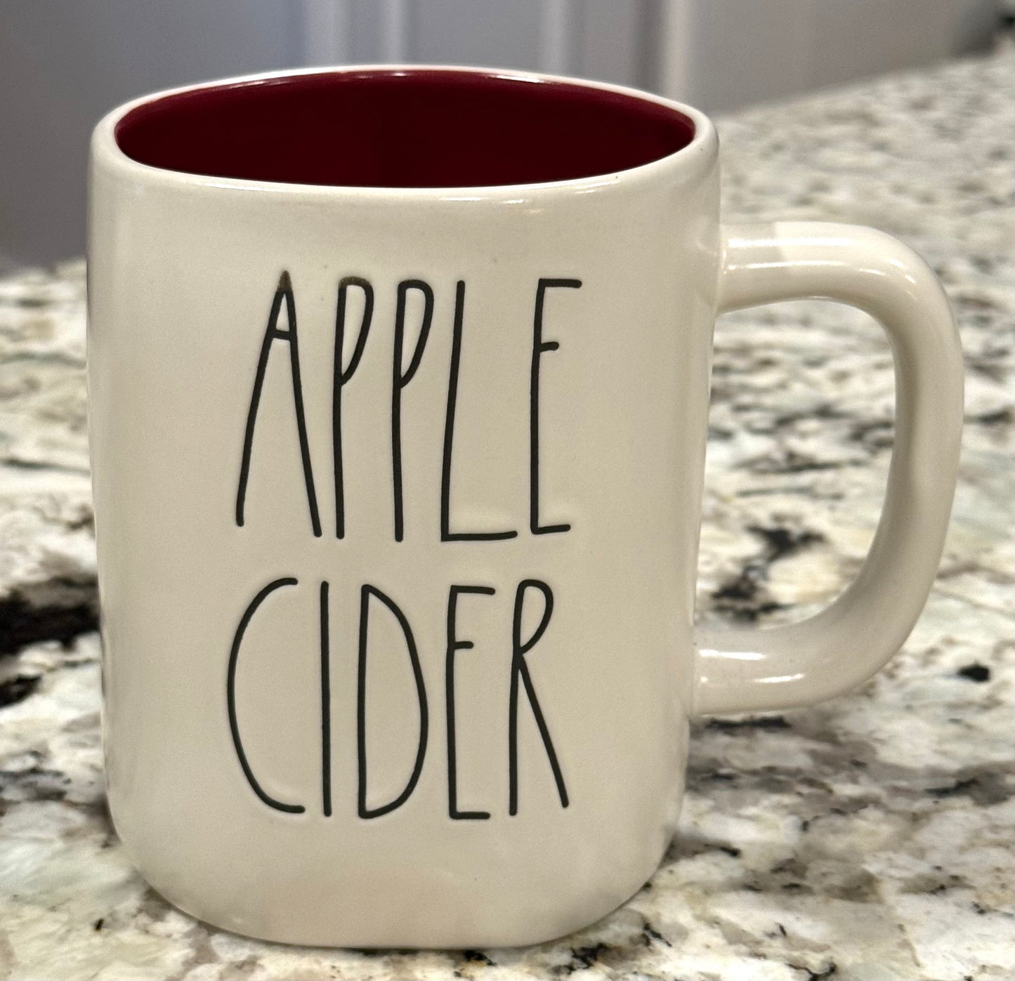 Rae Dunn white ceramic  coffee mug APPLE CIDER