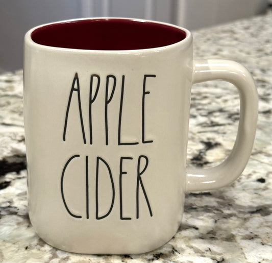 Rae Dunn white ceramic  coffee mug APPLE CIDER