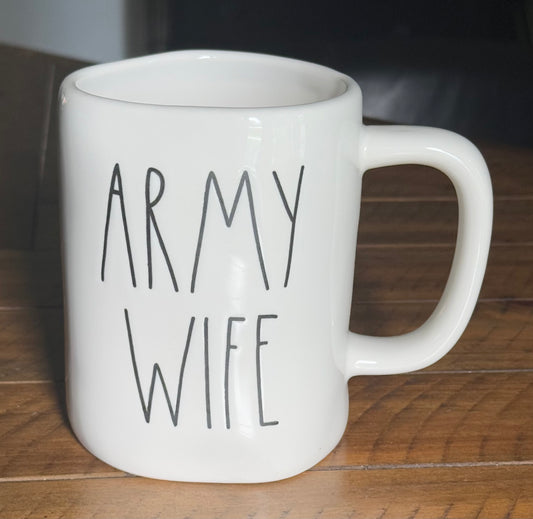 New Rae Dunn ceramic coffee mug ARMY WIFE