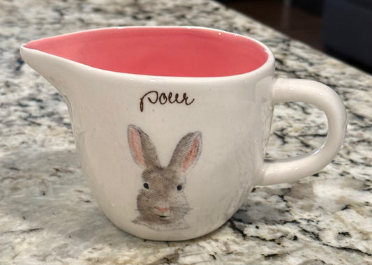 Rae Dunn vintage bunny line ceramic cream pitcher POUR
