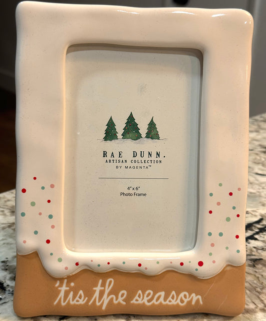 New Rae Dunn 4x6 photo insert Christmas picture frame TIS THE SEASON