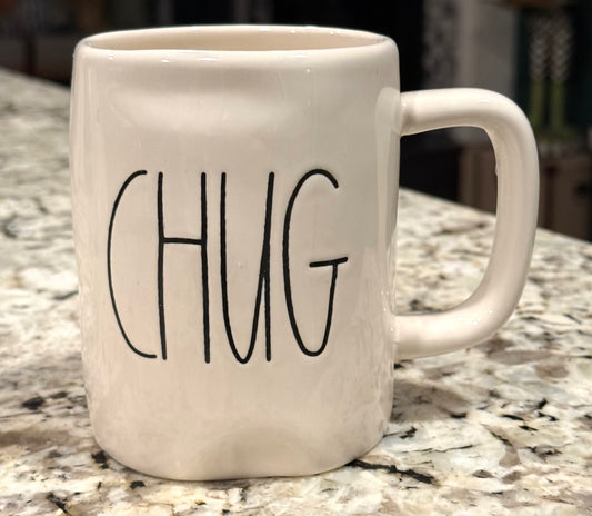 New Rae Dunn white ceramic coffee mug CHUG