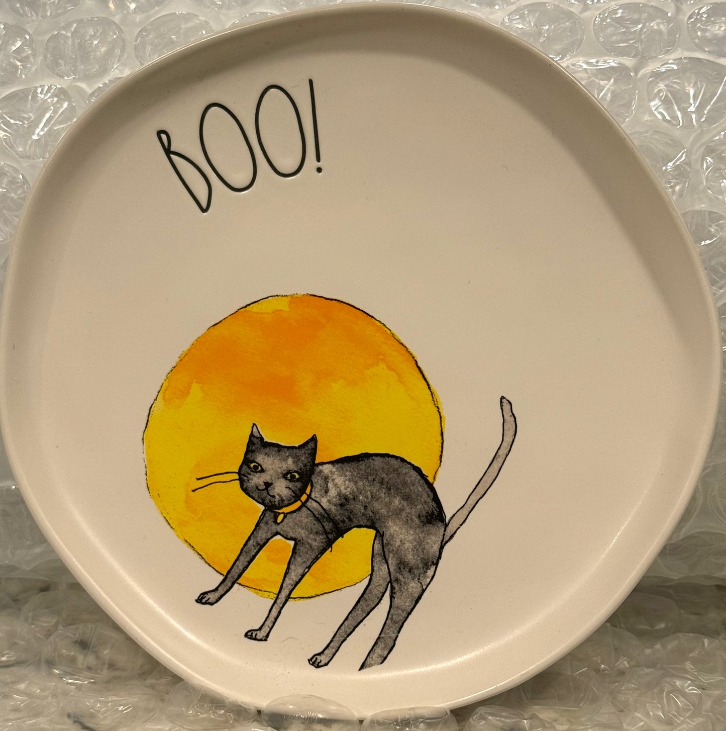 New Rae Dunn ceramic 8” Halloween plate BOO!