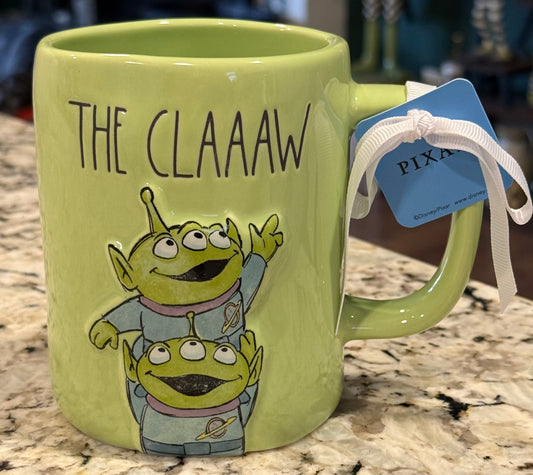 New Rae Dunn lime green ceramic Pixar’s Toy Story coffee mug THE CLAAAW