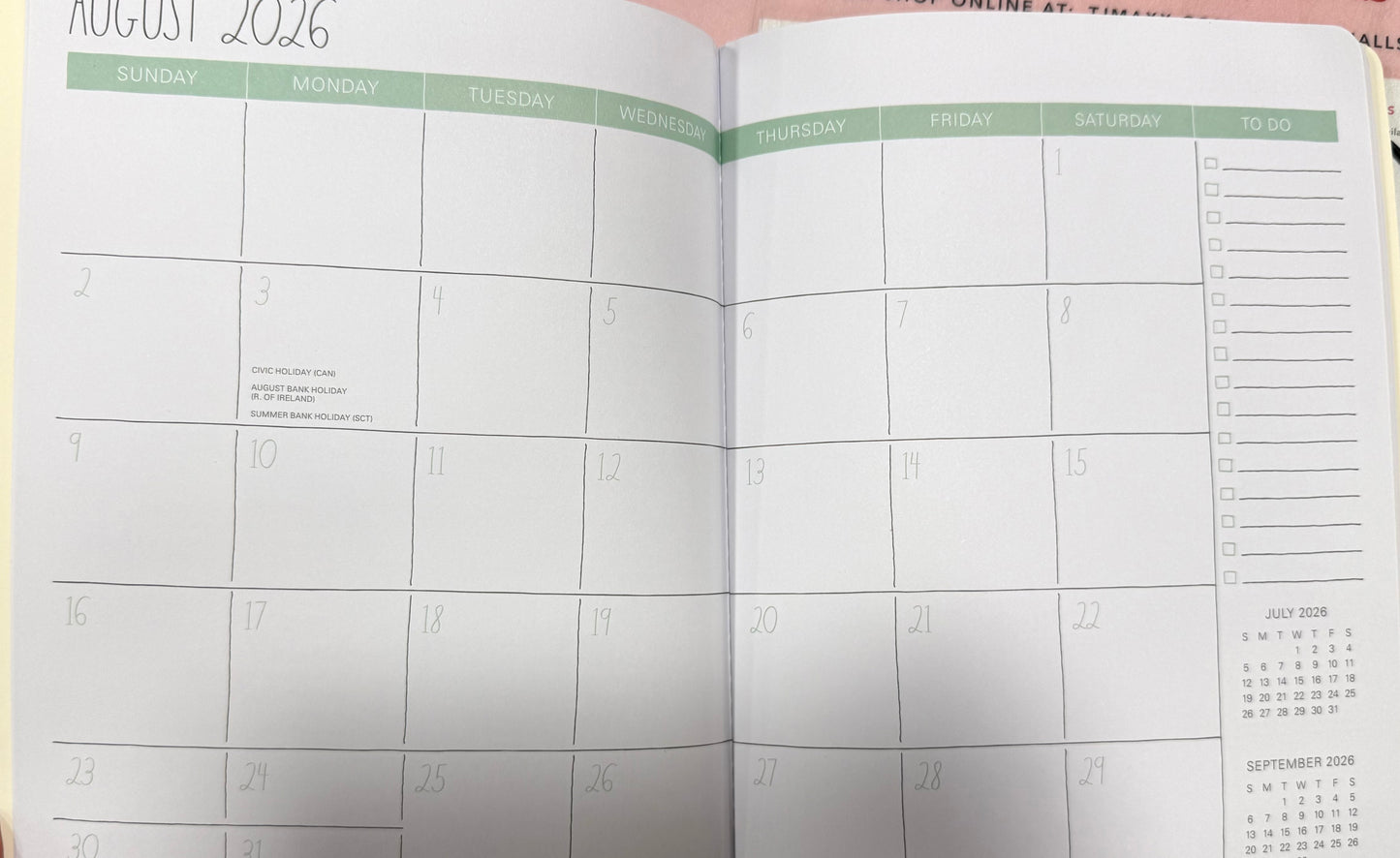 New Rae Dunn softback 8x10 monthly planner 2026-2027 cat on books