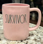 New Rae Dunn pink ceramic coffee mug SURVIVOR