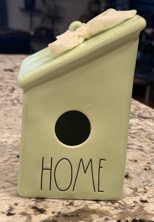 New Rae Dunn green ceramic birdhouse HOME