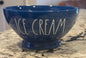 Rae Dunn blue ceramic ICE CREAM bowl