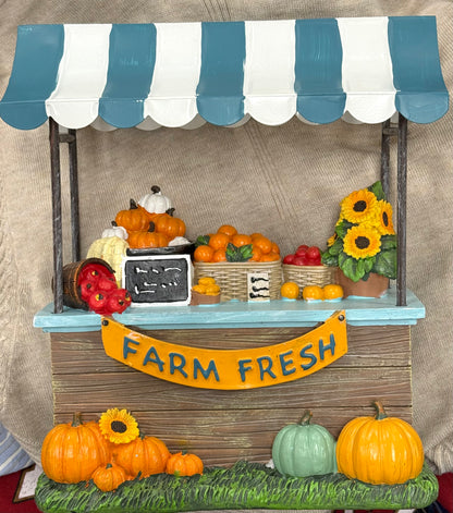 New resin 12x4” Fall decor  pumpkin card stand FARM FRESH