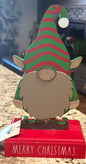 Rae Dunn wood MERRY CHRISTMAS elf gnome