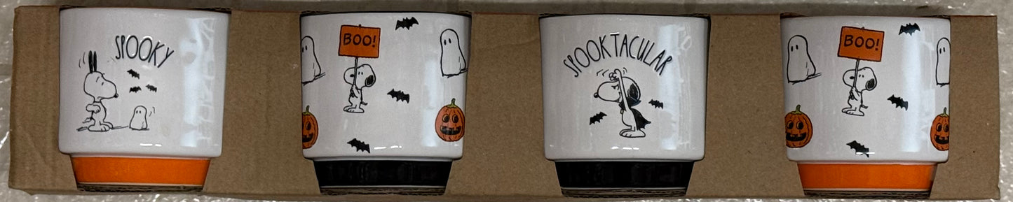 New Rae Dunn x Peanuts Snoopy ceramic Halloween 4-piece ramekin set