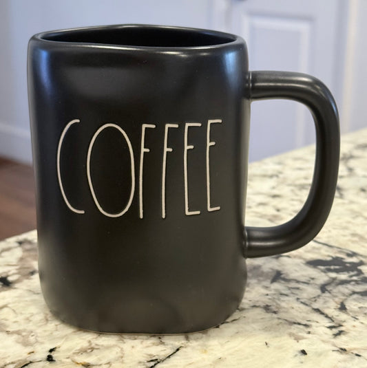 New Rae Dunn black ceramic COFFEE mug