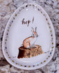 Rae Dunn vintage bunny line ceramic oval egg plate HOP!