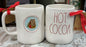 New Rae Dunn ceramic Christmas mug HOT COCOA-house on back