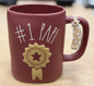 New Rae Dunn burgundy ceramic coffee mug  #1 PAPI
