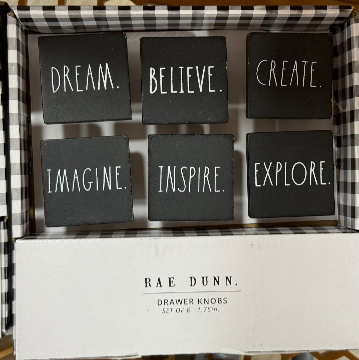 New Rae Dunn black handle knob pull set