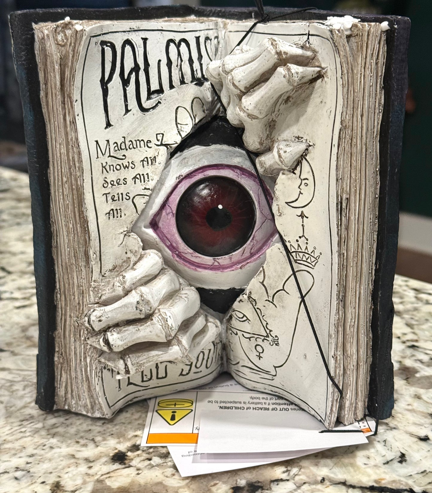 New 9x5 Halloween decor led light up seeing eye book