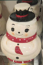 New Joanna Parker large ceramic snowman cookie jar Christmas canister