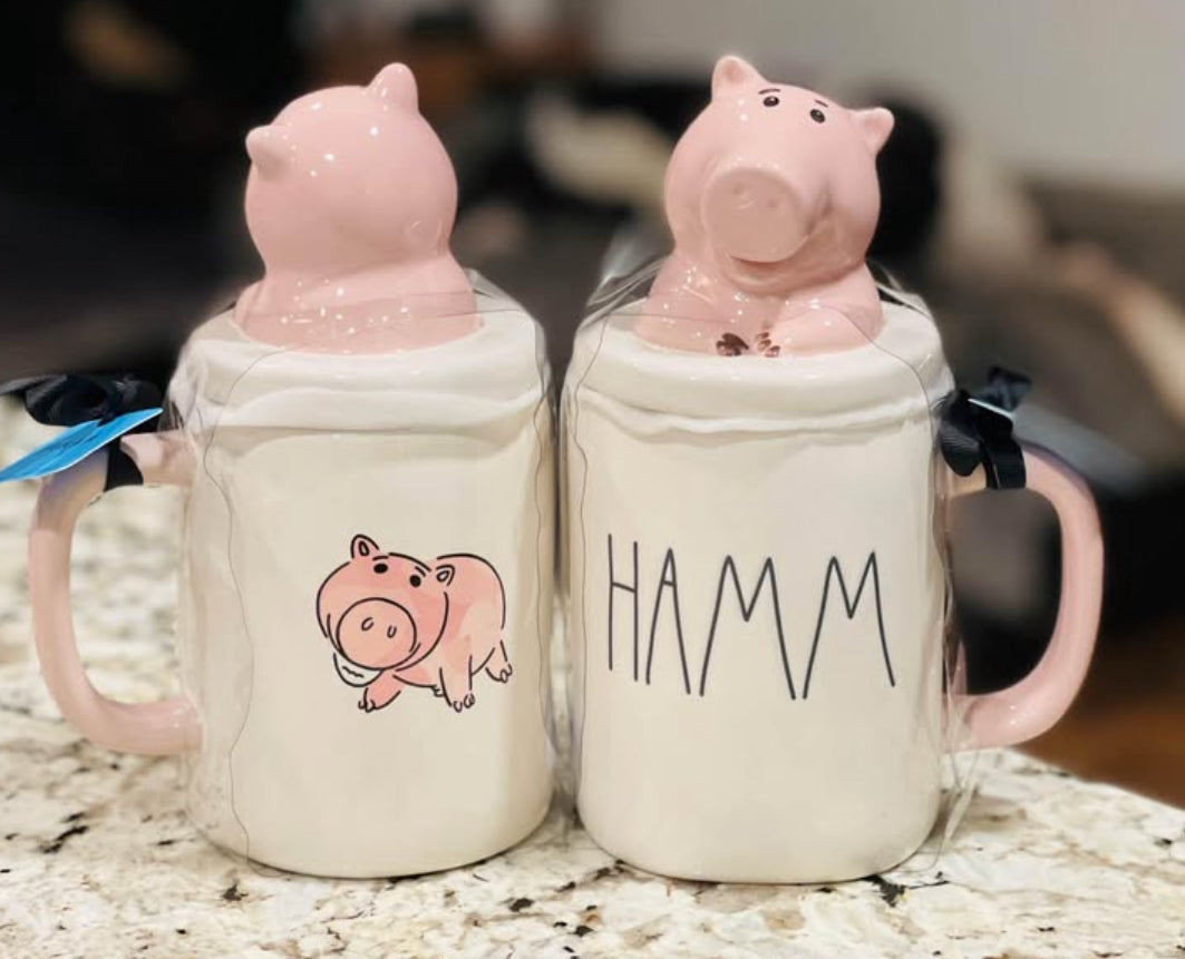 New Rae Dunn white ceramic Pixar Toy Story topped coffee mug HAMM