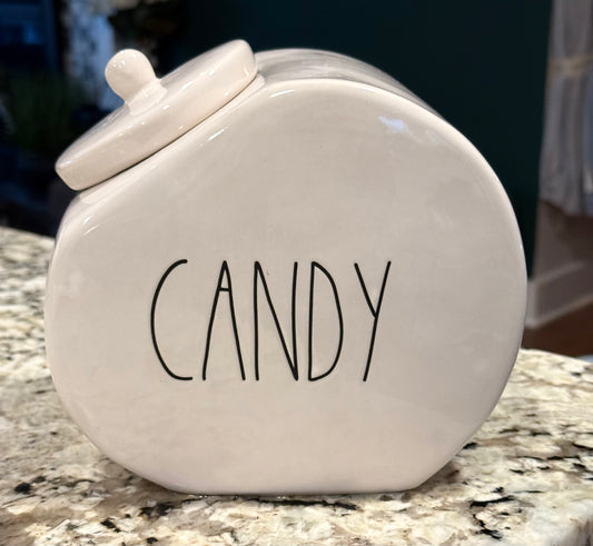 Rae Dunn white ceramic CANDY jar canister (see 2nd photo)