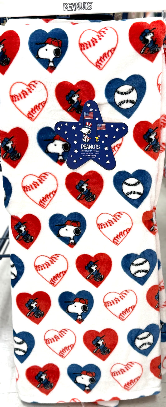 New Peanuts Snoopy oversized throw baseball ⚾️ blanket 60x70