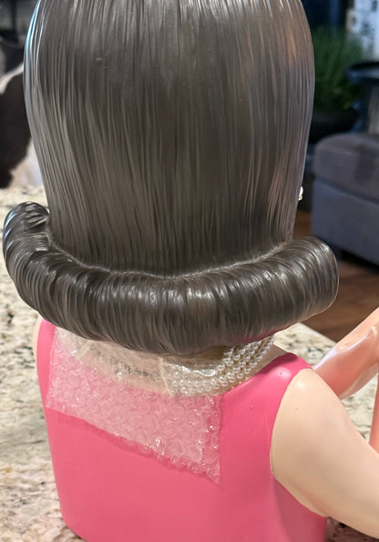 New December Diamonds 12in Pink Bubblegum Girl Head Vase