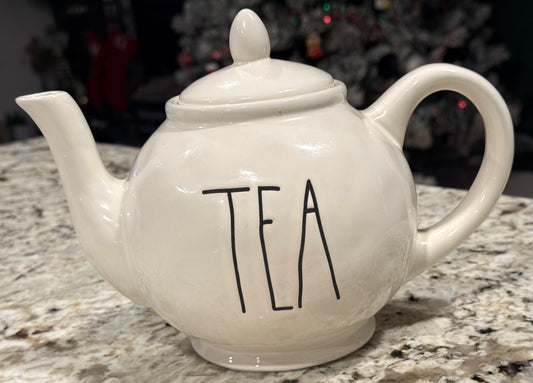 New Rae Dunn white ceramic TEA teapot