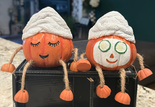 New Martha Stewart 2-piece spa small pumpkin fall decor set