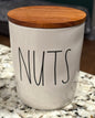 New Rae Dunn white ceramic 5” cellar NUTS