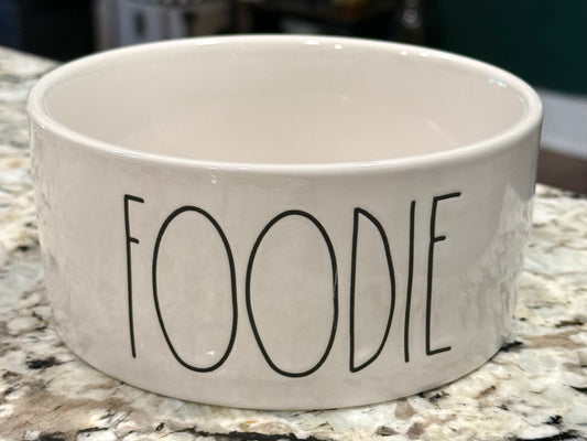 New Rae Dunn white ceramic food bowl dish 6” FOODIE