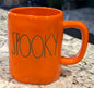 New Rae Dunn orange ceramic Halloween coffee mug decor SPOOKY
