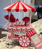 New resin valentines Love Bites heart cart decor piece