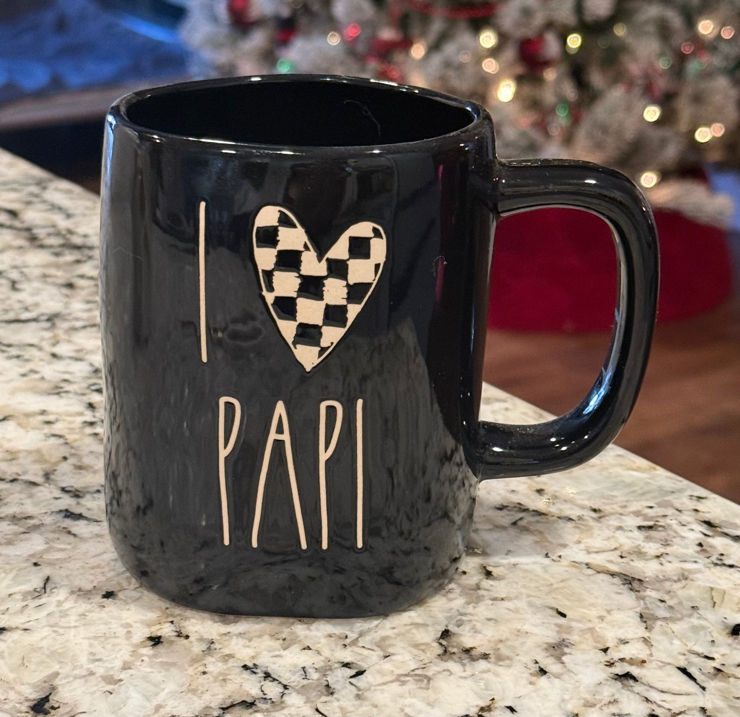 New Rae Dunn black iridescent ceramic coffee mug I 🖤 PAPI