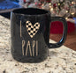 New Rae Dunn black iridescent ceramic coffee mug I 🖤 PAPI