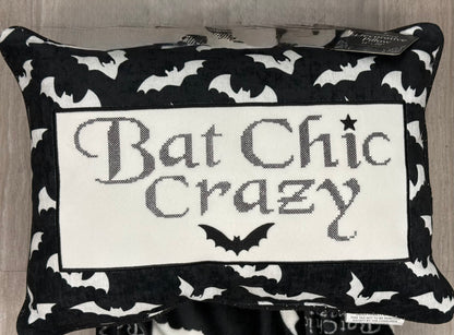 New 2-piece black bat pillow & Blanket 50x70 Halloween gift decor BAT CHIC CRAZY