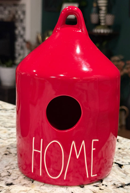 New Rae Dunn red ceramic birdhouse HOME