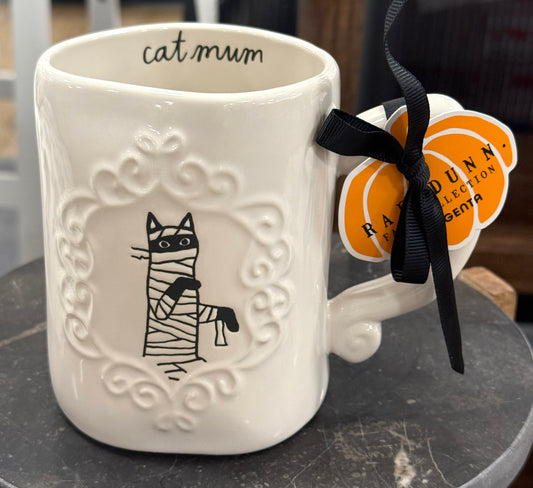 New Rae Dunn ceramic CAT MUM Halloween coffee mug