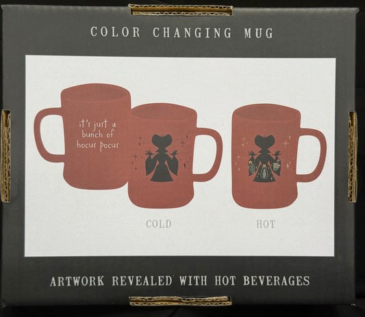 New Rae Dunn x Hocus Pocus heat activated color changing ceramic coffee mug ITS JUST A BUNCH OF HOCUS POCUS