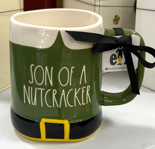 New Rae Dunn x Elf Movie ceramic Christmas coffee mug SON OF A NUTCRACKER
