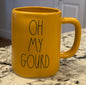 New Rae Dunn mustard ceramuc coffee mug OH MY GOURD