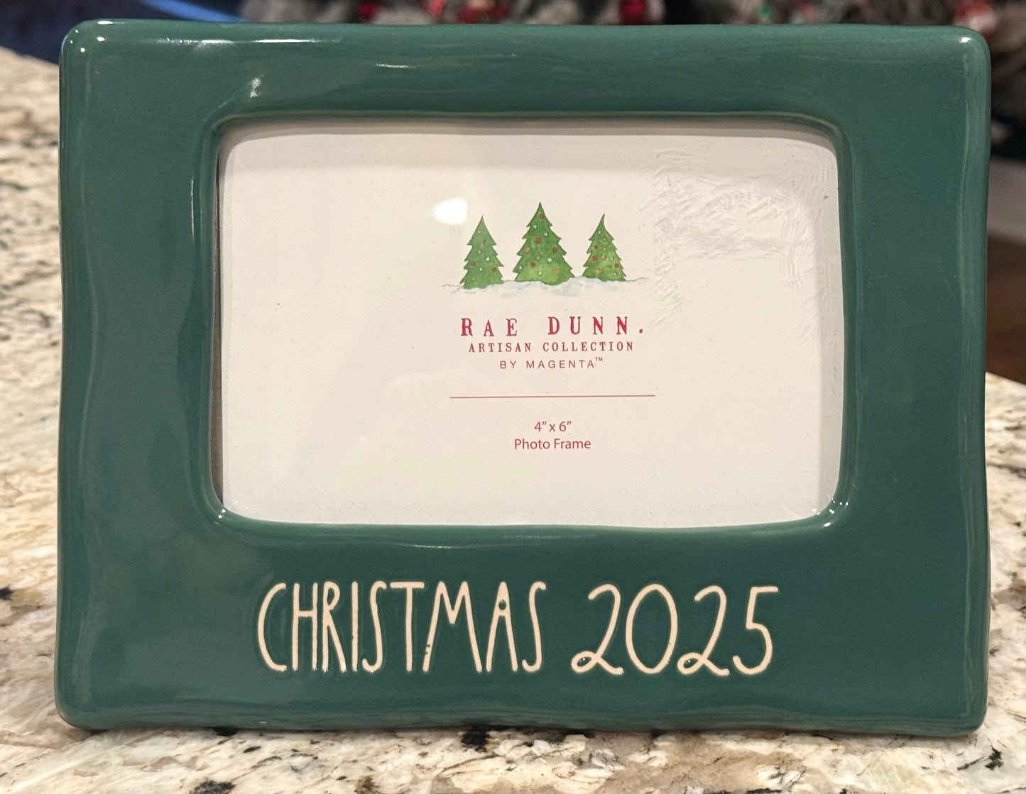 New Rae Dunn green ceramic photo picture frame 4x6 photo insert 2025