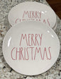 New Rae Dunn ceramic 4-piece Christmas 10” plate set MERRY CHRISTMAS 🎁