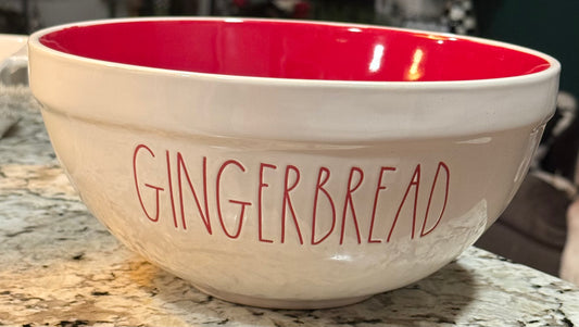 New Rae Dunn white ceramic GINGERBREAD baking bowl