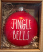 New Rae Dunn red ceramic Christmas ornament JINGLE BELLS