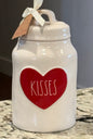 New Rae Dunn 8” ceramic KISSES canister